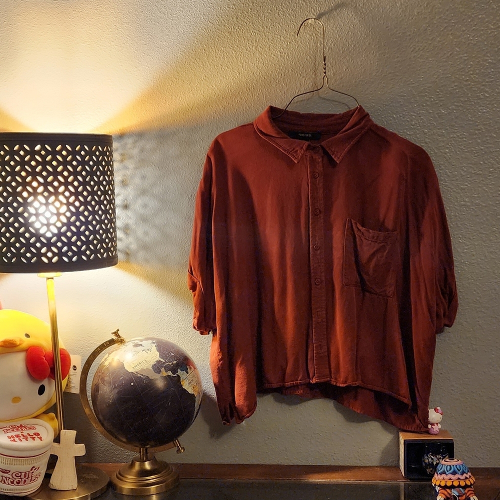 Forever 21 baggy blouse - maroon